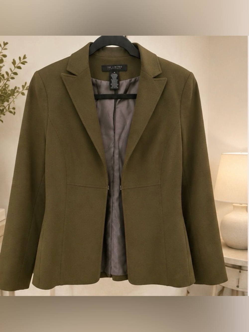 The Limited Stretch Olive Green Blazer — Size XS
